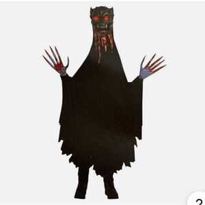Black and Red Illusion Ghoul child Costume with Light-Up Eyes size medium 8-10